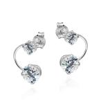 Bright Silver Orbit Cubic Zirconia Crawler .925 Sterling Silver Stud E