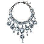 Teniu Fashion Crystal Flower Necklace Statement Collar Necklace Vintag