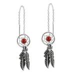 Dreamcatcher Reconstructed Red Coral Bead Chain Thread Slide-Through .