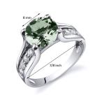 Peora Green Amethyst Solitaire Style Ring Sterling Silver 1.75 Carats