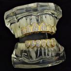 18K Gold Plated Grillz Set CZ Cubic Zirconia Micro Pave Bling Teeth To