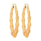 U7 Gold Bamboo Earrings 18K Gold Plated Big Grain Big Basket Ball Wive