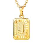 U7 A-Z 26 Letters Pendant Men Womens Fashion Jewelry 18K Gold Plated S