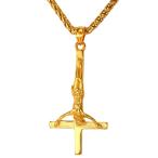 U7 Vintage Crucifix Pendant Christian Jewelry 18K Gold Plated Chain In