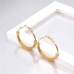 Lady Fashion Loop Earrings 18K Gold Plated Web Mesh Tube Design Hoop E