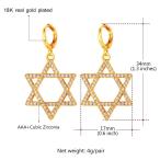 U7 Chic CZ Star Dangle Earrings 18K Gold Plated Endless Hypoallergenic