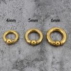 OUFER 2 PCS Gold Tone Stainless Steel Spring Action Captive Bead Rings