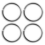 OUFER 4 PCS 16G Surgical Steel Basic Steel Seamless Captive Nose Rings