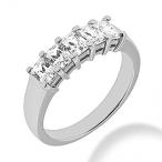 1.80 ct. Ladies Five Stone Emerald Cut Diamond Wedding Band in Shared