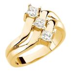 0.66 ct Ladies Princess Cut Diamond Anniversary Ring in 18 kt White Go