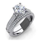 2.75 ct Round Cut Diamond Engagement Ring and Wedding Band Bridal Set