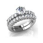 2.45 ct Round Cut Diamond Engagement Ring and Matching Wedding Band Br