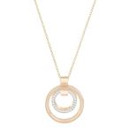 Swarovski Crystal Medium White Rose Gold-Plated Hollow Pendant Necklac