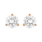 Swarovski Crystal Rose Gold-Plated White Solitaire Earrings