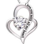 ALOV Jewelry Sterling Silver I Love You with All My Heart Love Heart C
