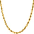 Lifetime Jewelry 5MM Rope Chain, 24K Gold with Inlaid Bronze Premium F
