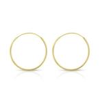 14k Yellow Gold Women's Endless Tube Hoop Earrings 1mm Thick 10mm - 20