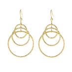 Lifetime Jewelry Triple Hoop Earrings, 24K Gold Over Semi-Precious Met