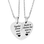 MJartoria BFF Necklace for 2-Split Valentine Heart Together Forever Ne
