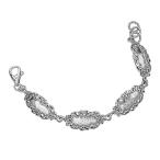 Paz Creations ?925 Sterling Silver Lace Station Bracelet, Made in Isra
