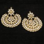 I Jewels Indian Bollywood Jewelry Round Ethnic Kundan Bridal Earrings