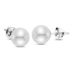 ISAAC WESTMAN White Japanese Akoya Cultured Pearl Stud Earrings (6.5-7