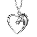 Luvalti Heart Pendant Necklace Horse Heart Jewelry - Family and Friend