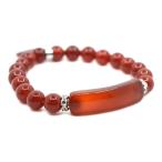 Natural Red Agate Gem Semi Precious Gemstone Love Heart Charm Stretch