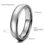 AW Comfort Fit Domed Tungsten Carbide Ring Classic Wedding Band Engage