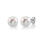 THE PEARL SOURCE 14K Gold 9-10mm AAAA Quality Round White Freshwater C