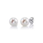 THE PEARL SOURCE 14K Gold 7-8mm AAAA Quality Round White Freshwater Cu