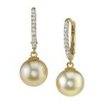 THE PEARL SOURCE 18K Gold 11-12mm Round Golden South Sea Cultured Pear
