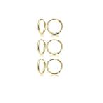 Yellow Gold Flashed Sterling Silver Small Endless 10mm Round Unisex Ho