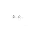 3 Pair Set 14K White Gold Cubic Zirconia Tiny 3mm Round Stud Earrings