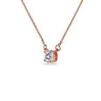 Rose Gold Flashed Sterling Silver 6mm Solitaire Choker Necklace Made w