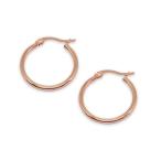 Rose Gold Flash Stainless Steel 2x30mm Medium Round Hoop Earrings for