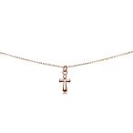 GemStar USA Rose Gold Flashed Sterling Silver Polished Cross Dainty Ch