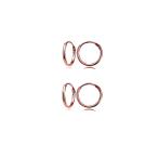 Rose Gold Flash Sterling Silver Small Endless 12mm Round Unisex Hoop E