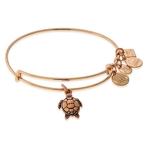 Alex and Ani Sea Turtle Charm Bangle Bracelet - Shiny Rose Gold Finish