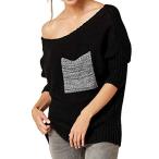 BBYES Womens Off One Shoulder Half Sleeve Light Knit Sweater Pullover