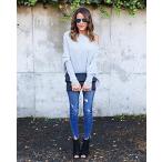 Wudia Women's Off Shoulder Tops Pullover Sweaters Long Sleeve Loose Ov