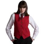 Ed Garments Women's Fully Lined V-Neck Economy Vest, RED, Large