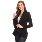 Instar Mode Women's Solid Formal Style Open Front Long Sleeves Blazer