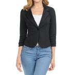 YourStyle Casual Work Solid Candy Color Blazer-MADE IN USA (Black,Medi