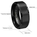 CROWNAL 8mm 6mm 4mm Black Tungsten Wedding Couple Bands Rings Men Wome