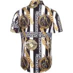 Daupanzees Men's Dress Shirt Short Sleeve Luxury Design Print Casual B