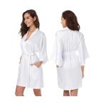 SIORO Women's Satin Robe,Silky Kimono Bathrobe for Bride Bridesmaids,W