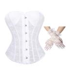 Womens Bustier Corset Dress Top Bride Wedding Dress Costume with Glove