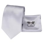 Hi-Tie Men Solid Tie Pocket Square Cufflinks Set Pure Color Necktie We