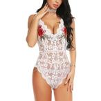 ADOME Women Floral Lace Teddy Lace Bodysuit Lingerie Wedding Night Gif